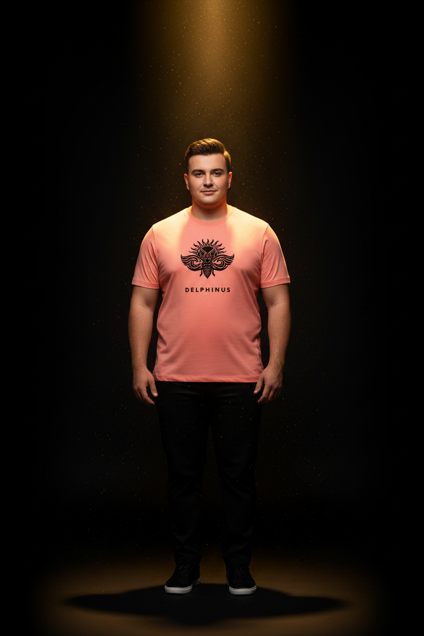 T-shirt La Flamboyante Curve DELPHINUS — Homme Curve 25 ans, studio doré, coloris Corail