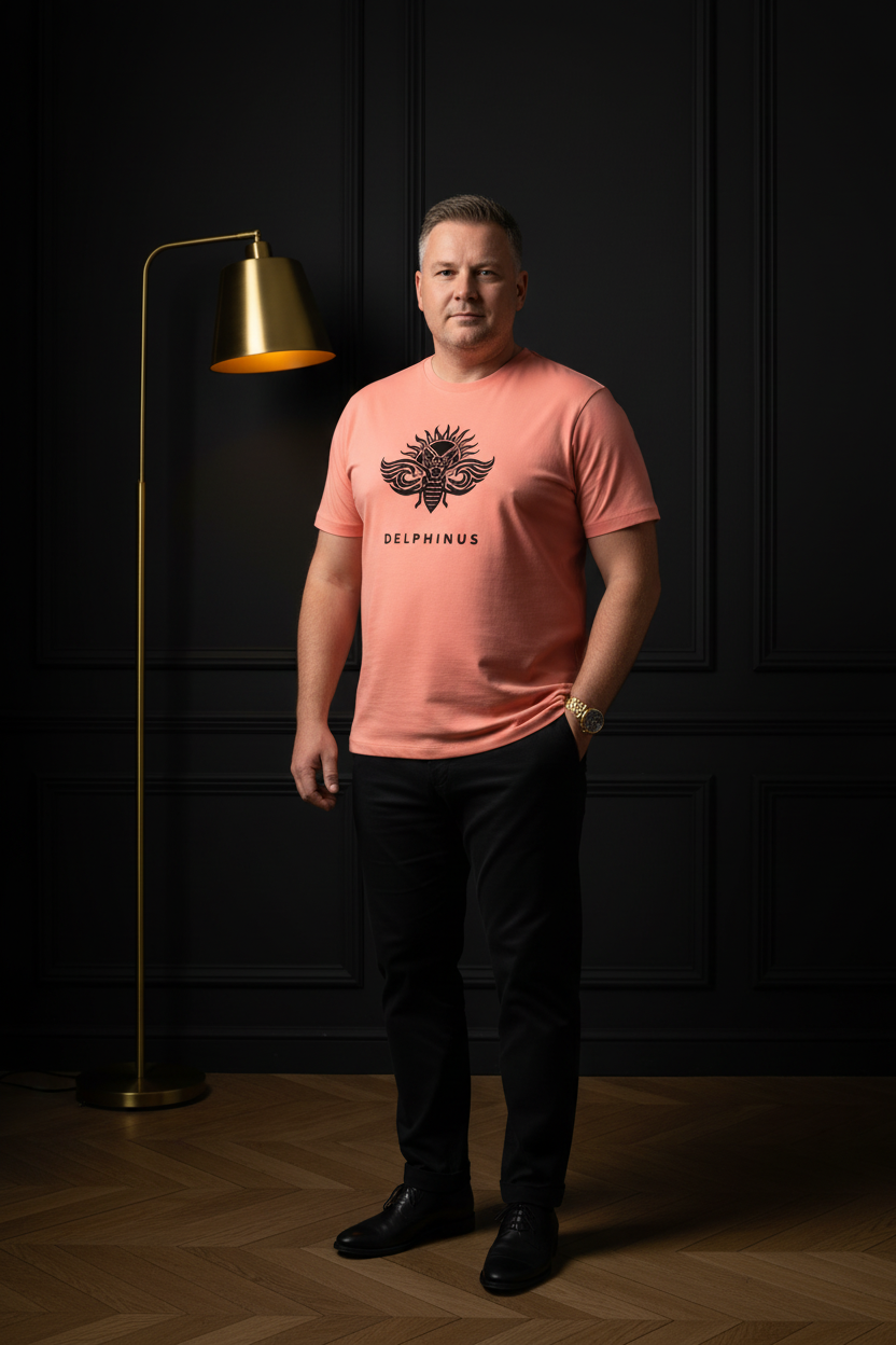 T-shirt La Flamboyante Curve DELPHINUS — Homme Curve 42 ans, appartement parisien, coloris Corail