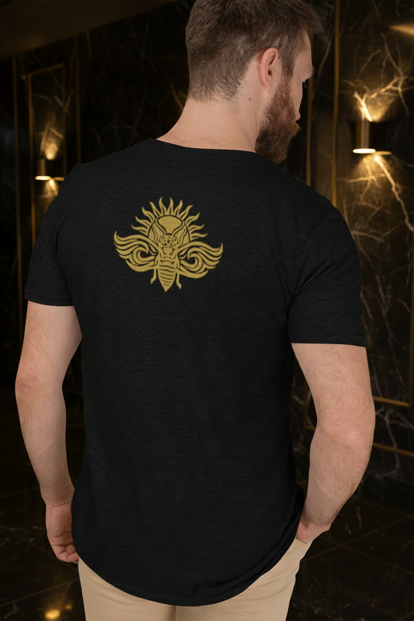 T-shirt oversize LE Signature DELPHINUS - homme de dos, coloris Noir Onyx & Or