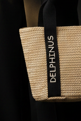 Le Nomade — Sac cabas DELPHINUS, mise en scène premium noir et or, variante anses crème et broderie noire