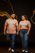 T-shirt L'Inattendu DELPHINUS — Apple Blossom & Logo Turquoise — Duo jeunes Curve