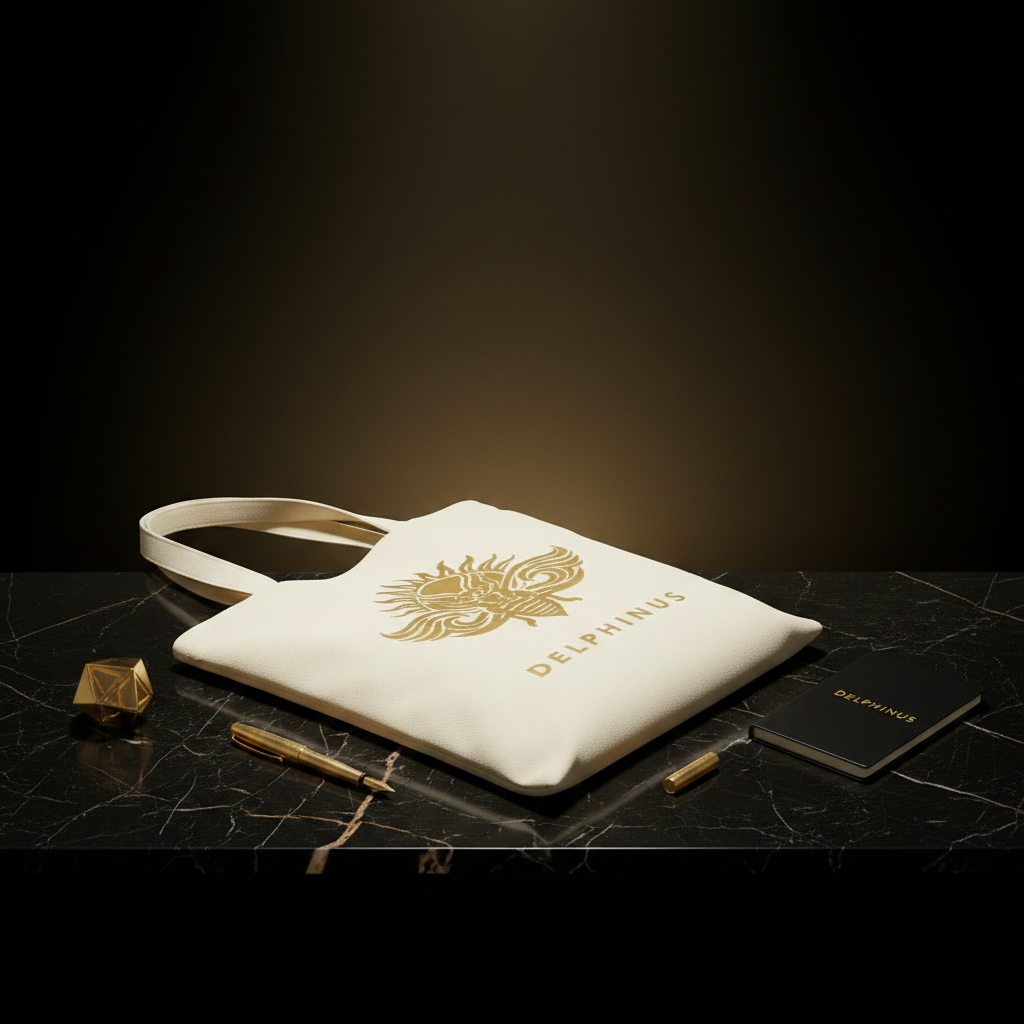  Flat lay marbre noir Le Bohème DELPHINUS — posé sur marbre noir, entouré d'un stylo et d'un carnet Collection DELPHINUS. L'art du détail, du logo cigale jusqu'aux accessoires qui l'accompagnent.